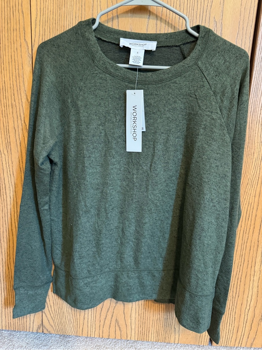 Workshop Republic Clothing Olive Crewneck Pullover Sweatshirt - Women's